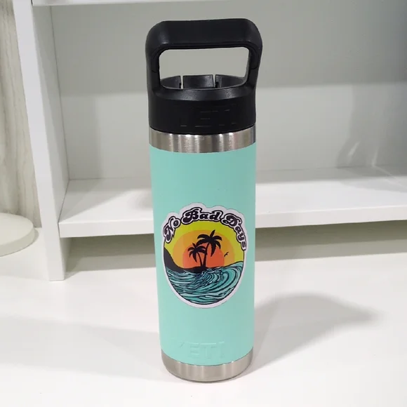 YETI Rambler 18 oz Seafoam BPA Free Bottle with Straw Cap - Picture 1 of 7